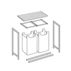 Massido, kosz na pranie, dwukomorowy na stelażu, 80l