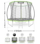 Neo-Sport, trampolina ogrodowa profilowana, z siatką wewnętrzną, 10ft/312 cm