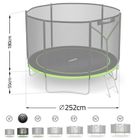 Neo-Sport, trampolina ogrodowa z siatką zewnętrzną i drabinką, 8ft/252 cm