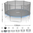 Neo-Sport, trampolina ogrodowa z siatką zewnętrzną i drabinką, 8ft/252 cm