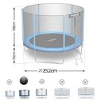 Neo-Sport, trampolina ogrodowa z siatką zewnętrzną i drabinką, 8ft/252 cm