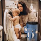 Nukido, kosz na zabawki, niebieski słonik