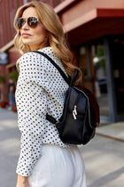 Plecak, czarny, skóra ekologiczna, Peterson