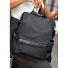 Plecak miejski, czarny, skóra ekologiczna, Peterson