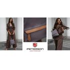 Plecak miejski, szary, skóra ekologiczna, Peterson