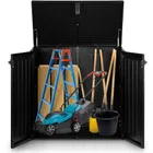 Plonos, skrzynia ogrodowa, czarna, 116-112,5-71 cm, 775l