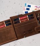 Portfel, brązowy, skórzany, Peterson