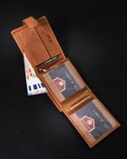 Portfel, brązowy, skórzany, RFID, Peterson