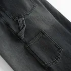 Regulowane grafitowe jeansy unisex o kroju super baggy NOWEAR