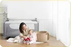 Ricokids, łóżeczko turystyczne, z materacem i torbą, ciemnoszare