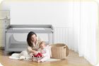Ricokids, łóżeczko turystyczne, z materacem i torbą, jasnoszare