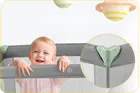 Ricokids, łóżeczko turystyczne, z materacem i torbą, szaro-miętowe