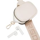 Saszetka na biodro, nerka, jasnobeżowa, skóra ekologiczna, Peterson