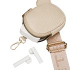 Saszetka na biodro, nerka, jasnobeżowa, skóra ekologiczna, Peterson