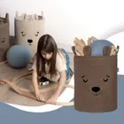 Sipo, Miś, kosz na zabawki XL, premium boucle, zamykany na ściągacz, brązowy