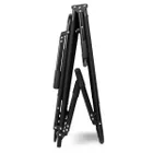 Składane łóżko turystyczne z materacem, czarne, 68-200 cm