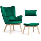 Sofotel, Norse, fotel uszak z podnóżkiem, ciemno zielony