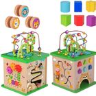 Tooky Toy, drewniana kostka aktywności, sorter
