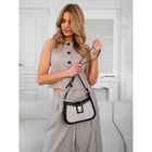 Torebka listonoszka, beżowa, skórzana, Peterson