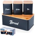 Vilde, chlebak z pojemnikami, metalowy, 4 elementy