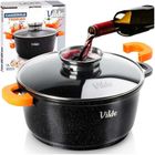 Vilde, Terruna Aroma, garnek ze szklaną pokrywką, granitowy, 24 cm, 4l