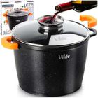 Vilde, Terruna Aroma, garnek ze szklaną pokrywką, granitowy, 24 cm, 6,7l