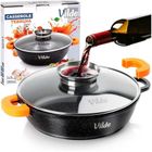 Vilde, Terruna Aroma, patelnia granitowa, ze szklaną pokrywką, głęboka, 28 cm, 3,3l