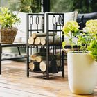 Adler, stojak na drewno kominkowe z zestawem narzędzi