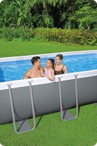 Bestway, basen ogrodowy, stelażowy, 488-244-122 cm, zestaw 17w1