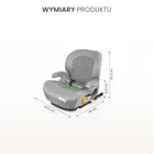 Caretero, Irbis, fotelik samochodowy, podstawka, i-Size, grey melange, 125-150 cm