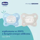 Chicco, PhysioForma Dual Soft, smoczek uspokajający, silikonowy, niebieski, 2-6m, 2 szt.