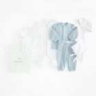 Cool Club, Komplet niemowlęcy 6-częściowy z torbą, biało-niebieski