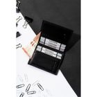 Etui na dokumenty, czarne, skórzane, Rovicky