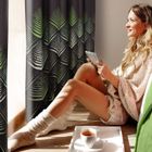 Eurofirany, zasłona zaciemniająca gotowa, Angelina, 140-250 cm, czarny