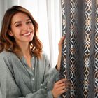 Eurofirany, zasłona zaciemniająca gotowa, Areta, 140-250 cm, stalowy