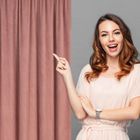 Eurofirany, zasłona zaciemniająca gotowa, na taśmie, Pierre, 140-300 cm, ciemnoróżowy