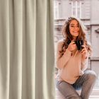 Eurofirany, zasłona zaciemniająca gotowa, na taśmie, Rosa, 140-270 cm, beżowy