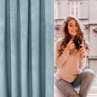 Eurofirany, zasłona zaciemniająca gotowa, na taśmie, Rosa, 140-270 cm, morski