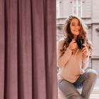 Eurofirany, zasłona zaciemniająca gotowa, Rosa, 140-250 cm, różowy