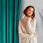 Eurofirany, zasłona zaciemniająca gotowa, Rosa, 140-250 cm, turkusowy