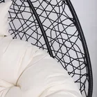 HaloFuture, fotel wiszący, dwuosobowy, kokon, czarny, beżowa poduszka