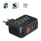 Hama, 33W, ładowarka sieciowa, 4xUSB‑A, czarna
