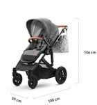 Kinderkraft, Prime, wózek wielofunkcyjny 3w1, szary