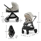 Kinderkraft, Vesto 2, wózek wielofunkcyjny 3w1, beige