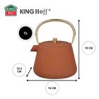 Kinghoff, zaparzacz żeliwny imbryk z filtrem, 1l