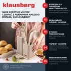 Klausberg, zestaw noży i przyborów kuchennych z deską w stojaku