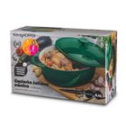 Könighoffer, gęsiarka żeliwna, emaliowana, owalna, szmaragdowa, 6,4 l, 32,5-25-11,8 cm