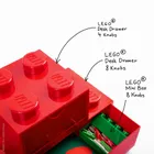 LEGO, Szufladka na biurko, klocek Brick 8, czerwona