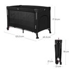 Lionelo, Ellen, łóżeczko turystyczne z funkcją dostawki, 3w1, black