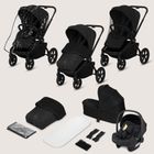 Lionelo, Freya, wózek wielofunkcyjny, składana gondola, 3w1, black onyx